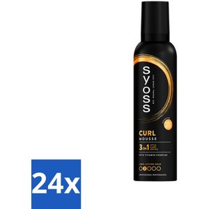 Syoss - Curl - Haarmousse - Anti-Pluis & Bounce - 250 ml - Voordeelverpakking - 24 stuks