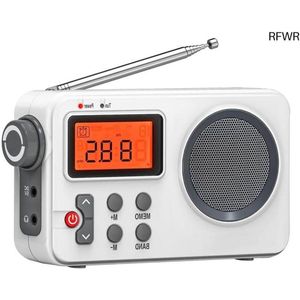 RFWR® Multifunctionele Radio - Draagbare AM FM Wereldontvanger met Groot Display, Wekker, USB Voeding