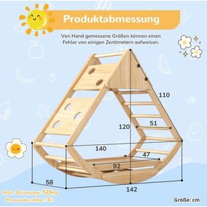 Gran Vida® - 8-in-1 Klimrek - Speeltoestel met Glijbaan, Schommel & Klimladder - Veelzijdig Montessori Speelgoed