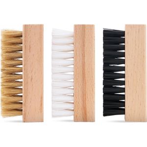 Premium Schoenreinigingsborstels - Set van 3 - Voor Suede, Leer en Canvas