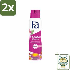 Fa Deodorant Spray Sunset Dream 150 ml - Voordeelverpakking - 2 stuks - Roze lotus geur - Vrouwen deodorant