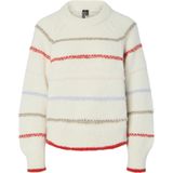 Pieces - Pcnelia Ls O-neck Knit - Gebreide Trui - Beige - Lange Mouwen