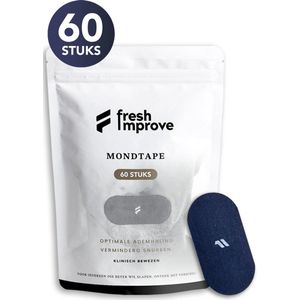 Fresh improve® Anti Snurk Mondtape - 60 Stuks - Premium Antisnurkstrips - Slaaptape -Extra Comfortabel - Mouth Tape - Myotape - Mond Tape tegen Snurken - Mondpleisters - Hypoallergene lijm