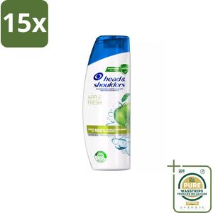 15 x Head & Shoulders - Anti-Roos Shampoo - Apple Fresh - 285ml - Grootverpakking - Anti-roos Shampoo - Schuppenvrij Haar - Roosvrij Haar - Jeukvrij Haar - Schilferbescherming