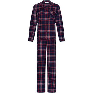 Rebelle - Aspen Ski - Pyjama - Donkerblauw - Katoen Flanel - Doorknoop - Geruit