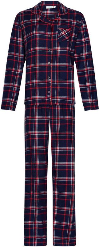 Rebelle - Aspen Ski - Pyjama - Donkerblauw - Katoen Flanel - Doorknoop - Geruit