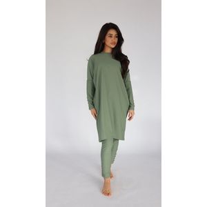 Burkini Sara - Burkini met turban -Badpak - Zwemset maat M/38 - Pistache