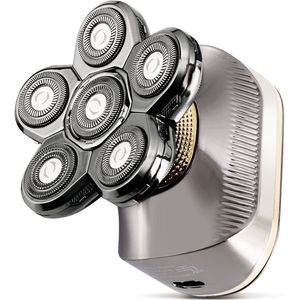 Becker - H6 – Draadloos Scheerapparaat met 6 Roterende Koppen – 120 min Autonomie – IPX6 Waterdicht – LED-display – Ergonomisch Design – Snelle Motor