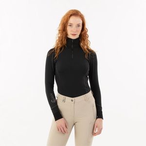 Polo longsleeve Black - M | Winterkleding ruiter