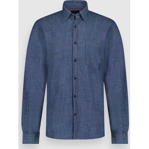 Twinlife Heren Chambray - Overhemden - Wasbaar - Ademend - Blauw - 3XL