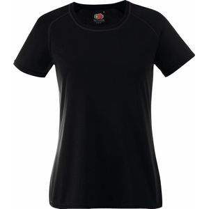 Fruit Of The Loom Dames / Vrouwen Prestatie Sportkleding T-Shirt (Zwart)