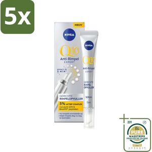 5 x NIVEA - Oogserum - Q10 Anti-Rimpel Expert - Rimpelopvuller - Voor rijpe huid - Met Q10 - 15 ml - Grootverpakking - Anti-aging Serum - Oogserum - Rimpelopvuller - Q10 Serum - Rimpelverlichting