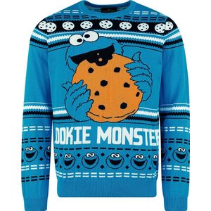 Sesame Street Cookie Monster Heren Christmas jumper - meerkleurig - S
