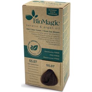 BioMagic Permanente Haarverf met Natuurlijke en Biologische Ingrediënten - INTENS CHOCOLADE BRUIN 55/07