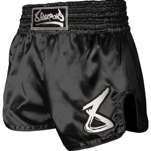 8 WEAPONS Strike Muay Thai Kickboxing Short Zwart Wit - XXL