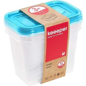 Keeeper Fredo Fresh - Vershouddoos / Vershouddozen - Transparent /blauw - Set van 3st.- 1 L