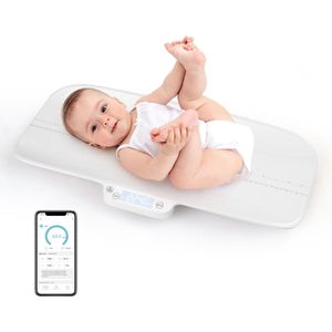 COSTWAY Digtal Babyweegschaal, multifunctionele bluetooth-kinderweegschaal tot 30 kg draagkracht, zuigelingweegschaal, voedingsweegschaal, dierenwagen met 4 meetmodi, gewichts- en hoogteschaal