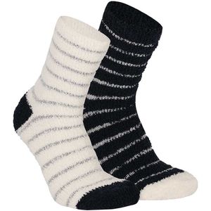 Apollo bedsokken / huissokken - kinderen - 2-pack - blauw/wit - one size - Slaapsokken - Slofsokken