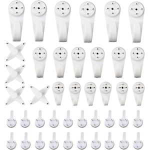 42 stuks niet-sporen fotohaken set voor diverse toepassingen - wit