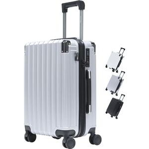 Pathsail® Handbagage Koffer 40L x 55CM - PC - Lichtgewicht Trolley - Incl. TSA slot & Spinner wielen - Silver