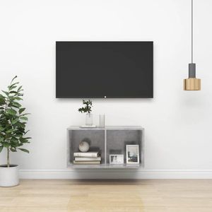 The Living Store TV-meubel - Betongrijs - 37x37x72 cm - Met 2 vakken