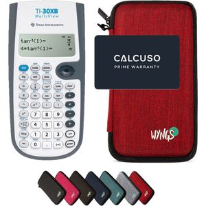 TI-30XB MultiView incl. WYNGS Beschermhoes Rood - Wetenschappelijke Rekenmachine - Basis Pakket