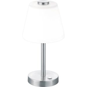 LED Tafellamp - Torna Emaro - 4.5W - Warm Wit 3000K - Dimbaar - Rond - Mat Nikkel - Aluminium