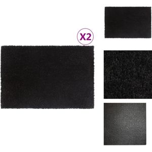 vidaXL Deurmat - Deurmatten - Inloopmat - Voordeurmat - Deurmatten 2 st 40x60 cm getufte kokosvezel zwart