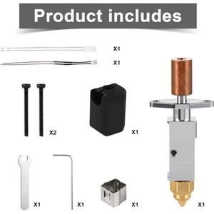 3D Printer Hotend Kit, Ceramics Heating Block Hot-End Kit High Thermal Conductivity Heating Pattern with Rubber Cover Key and Screws for Creality K1 K1 Max Extruder 3D Printer