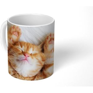 Mok - Koffiemok - Kat - Rood - Huisdieren - Kitten - Mokken - 350 ML - Beker - Koffiemokken - Theemok