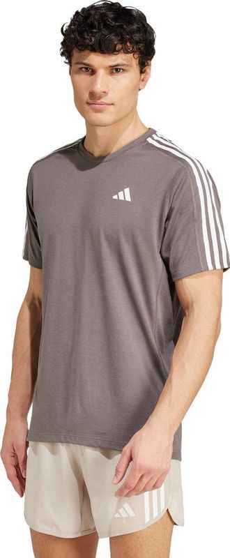 adidas - Own the Run 3-Stripes - T-shirt - Bruin - Heren