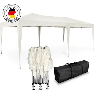 Kronenburg Vouwtent Partytent 3 x 6m, Kleur Beige - Zonder Zijelement - Waterdicht Pavillon - UV-bescherming 50