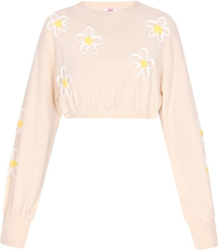 MYMO - Back To School - Gebreide Trui - Geel - Ronde Hals - Lange Mouw