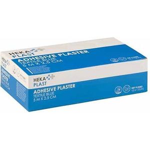 Hechtpleister textiel blauw 5 x 2.5 - 12 rollen