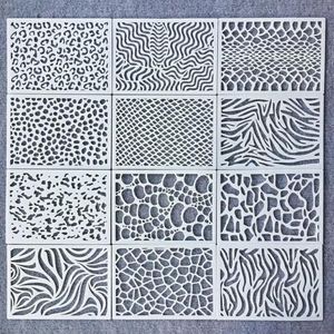 12 Stks Herbruikbare Tekening Schilderen Stencils Plastic Cake Stencils - Ambachten en Muurdecoratie .