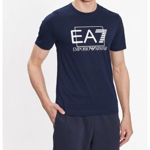 EA7 Emporio Armani Out Of The Box Logo T-Shirt Heren Navy - Maat L