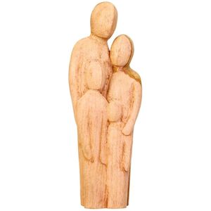Houten beeld - Design beeld - Gelukkig gezin - Decoratief Figuur van ongeveer 40 cm - Symbool van Liefde & Geluk - moederdag - vriendschap - liefde - verjaardag - cadeau - Oneindige Liefde