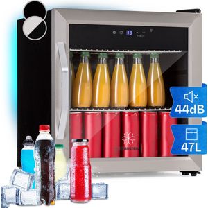 Klarstein Coachella 50 - Wijnkoelkast -Volume: 47 Liter - Wifi Functie - 2 Metalen Schappen - Balanced Light Concept - Interne Temperatuur: 3 Tot 18 °C - Touch Bedieningspaneel - Op Afstand Te Bedienen - Roestvrij Staal