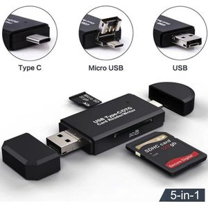 Femur 5-in-1 SD Kaartlezer - USB C - USB 3.0 - Micro USB