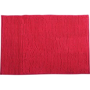 MSV Badkamerkleed/badmat/toilet - voor op de vloer - fuchsia roze - 40 x 60 cm - microvezel - anti-slip