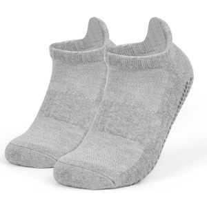 1 paar antislip yogasokken - badstof katoenen sokken - verdikte zweetabsorberende en anti-geur sokken - met antislipfunctie - geschikt voor Pilates, ballet, ballet, op blote voeten, ziekenhuis antislipsokken - unisex (S, 35-38)