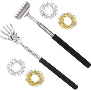 Roestvrijstalen Rugkrabber Set met Massageringen voor Fingers