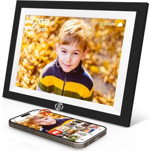Equivera Digitale Fotolijst 10.1 Inch - WiFi - Houten Frame