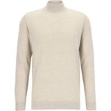 Profuomo - Slim Fit - Gebreide Trui - Beige - 100% Wol