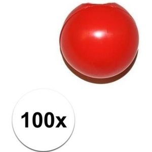 100x Rode clownsneus/neuzen zonder elastiek
