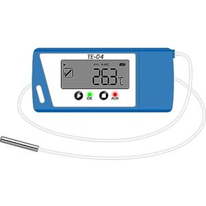 Temperatuurlogger met externe sensor en groot scherm - Volledige datalogging voor laboratoria en klinieken