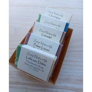 Giftset voor de vrouw- geschenk set -zeep- vrij van plastic- op basis olijfolie- huidverzorging- geen SLS  gevoegd