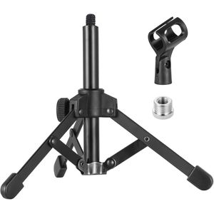 Draagbare Desktop Microfoon Standaard | Mini Tafel Standaard met Microfoon Clip en Schroefadapter