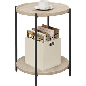 Ronde Salontafel met Opbergruimte en Afneembaar Blad - Ideaal voor Woonkamer en Slaapkamer
