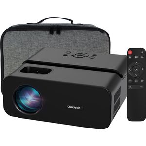 Auronic Beamer 10.000 Lumen - WiFi - 1080P Full HD - Streamen vanaf je telefoon - Smart Mini Beamer - HDMI-kabel - Afstandsbediening en Projectiescherm - Zwart